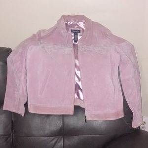 Denim & Co. Pink Suede Jacket
